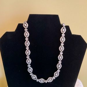 Silver Rhinestone Fashion Choker Necklace